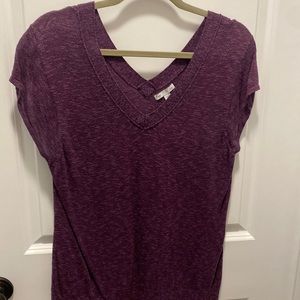 Gap Factory sweater top short sleeve sheer purple